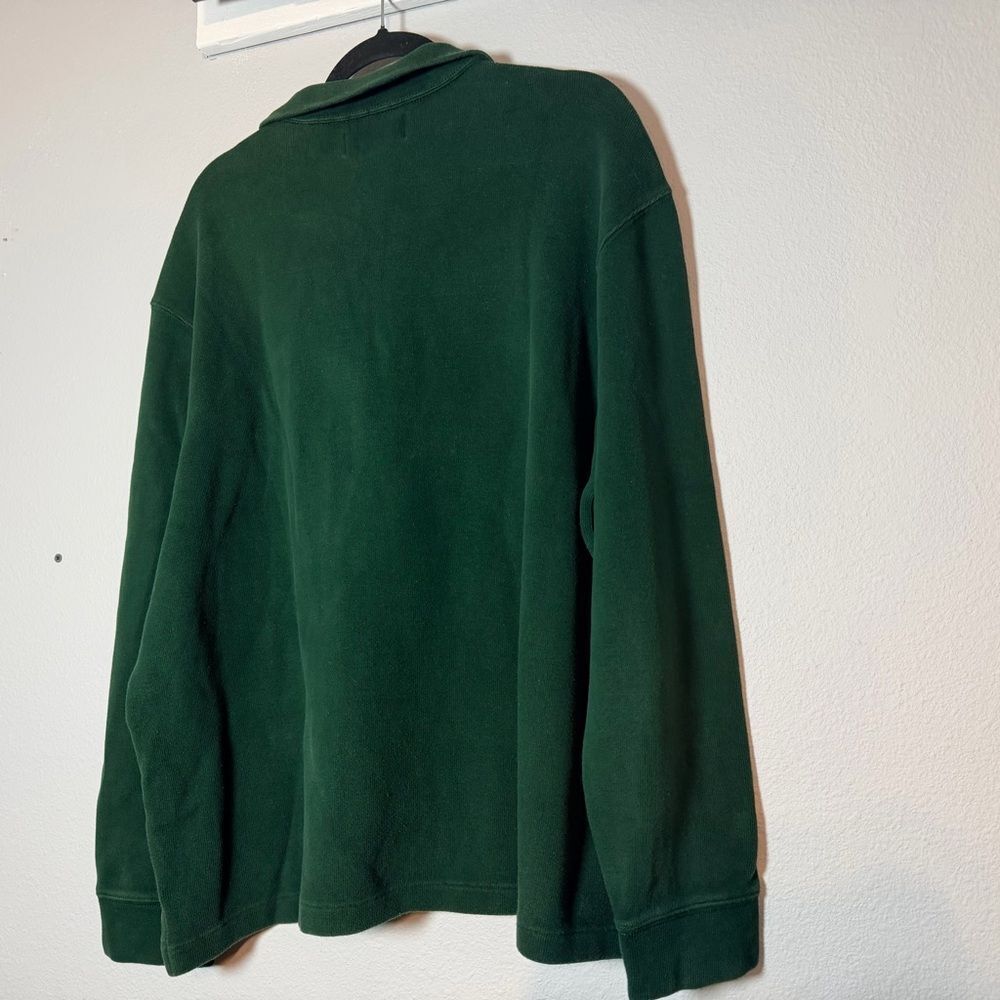 Polo Ralph Lauren 1/4 Zip Sweater Size XL Dark Green Cotton Embroidered Pony - Picture 5 of 8